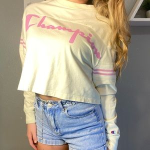 champion cropped long sleeve tee